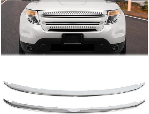 HECASA Upper Grill Trim Compatible with 2011-2015 Ford Explorer Front Grille Molding Chrome Replacement for FO1217105 BB5Z8200AA in Kuwait