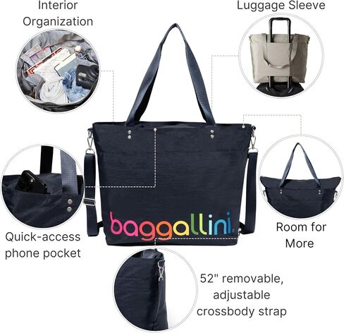 Large Carryall Tote Bag for Women - Lightweight Nylon Zipper Top Weekender Travel Beach Bag Personal Item w/Luggage Sleeve in Saudi Arabia