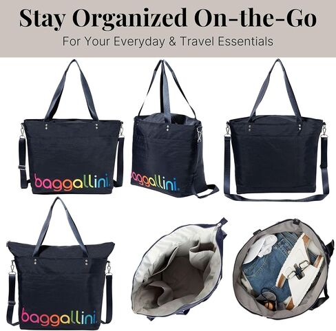 Large Carryall Tote Bag for Women - Lightweight Nylon Zipper Top Weekender Travel Beach Bag Personal Item w/Luggage Sleeve in Saudi Arabia