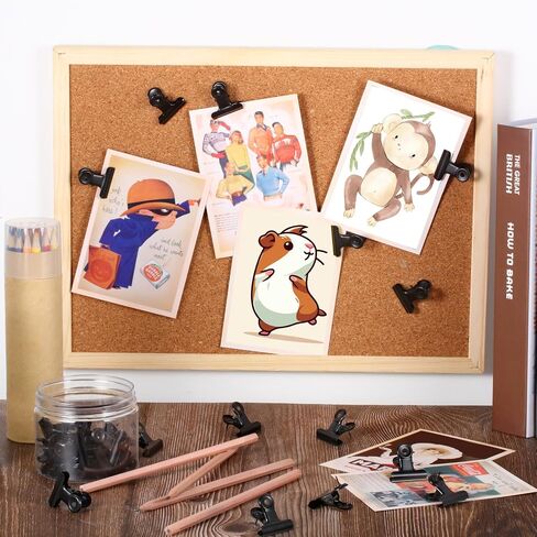 30 Pieces Push Pins Clips, Bulldog Clips with Thumb Tacks for School Artworks Projects on Cork Board, Photos Documents on Bulletin Board, No Holes for The Paper on Cubicle Walls (Rose Gold) in Saudi Arabia