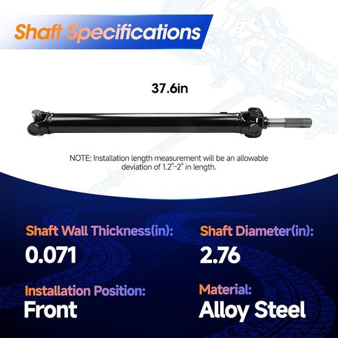 37.6'' Front Drive Shaft Prop Shaft Driveshaft Assembly Fit for Chevrolet, GMC Models - Silverado Sierra 1500 2500 3500 Yukon XL 2500, 4WD, Auto Trans, Replace# 15182098 65-9518 in Saudi Arabia