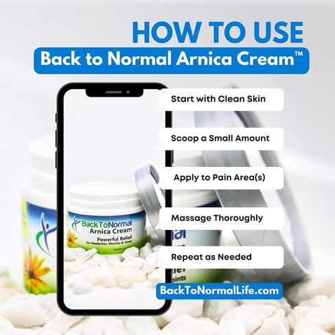 العودة إلى Cream Arnica العادية - صيغة قوة إضافية جديدة! 2 أوقية. مسجلة إدارة الأغذية والعقاقير. استخدام للمفاصل والعضلات وغيرها من تخفيف الألم. (2oz. جرة) in Saudi Arabia