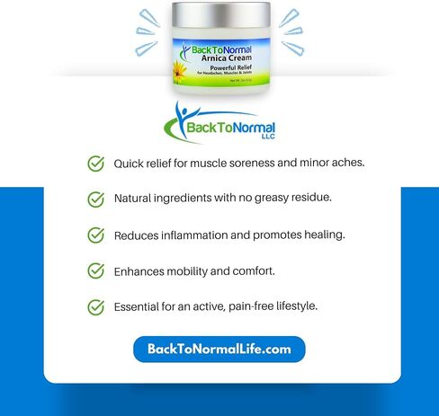 العودة إلى Cream Arnica العادية - صيغة قوة إضافية جديدة! 2 أوقية. مسجلة إدارة الأغذية والعقاقير. استخدام للمفاصل والعضلات وغيرها من تخفيف الألم. (2oz. جرة) in Saudi Arabia