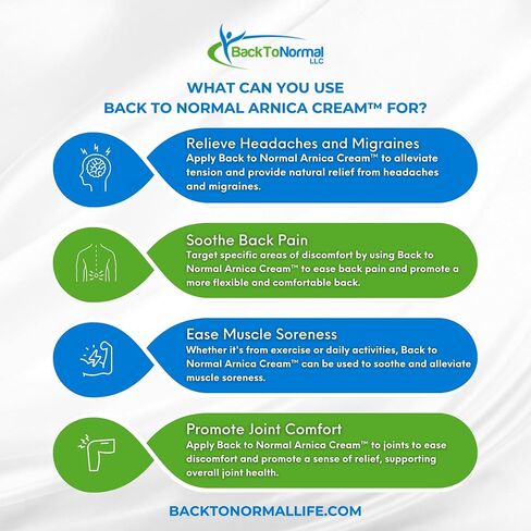 العودة إلى Cream Arnica العادية - صيغة قوة إضافية جديدة! 2 أوقية. مسجلة إدارة الأغذية والعقاقير. استخدام للمفاصل والعضلات وغيرها من تخفيف الألم. (2oz. جرة) in Saudi Arabia