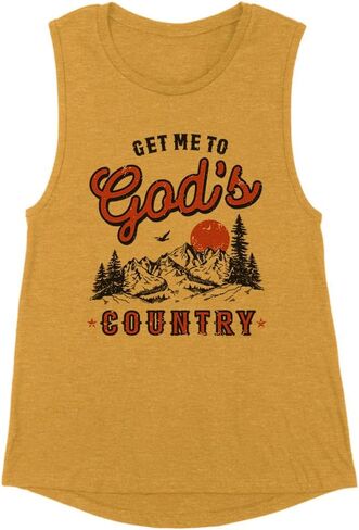 TeesAndTankYou Get Me to God's Country Women's Muscle Tank in Kuwait