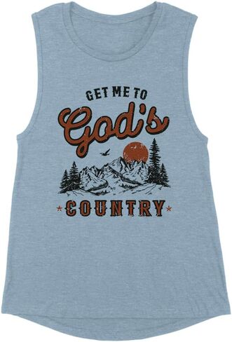 TeesAndTankYou Get Me to God's Country Women's Muscle Tank in Kuwait