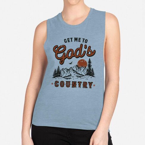TeesAndTankYou Get Me to God's Country Women's Muscle Tank in Kuwait