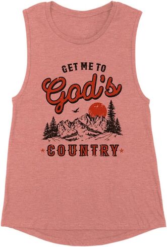 TeesAndTankYou Get Me to God's Country Women's Muscle Tank in Kuwait