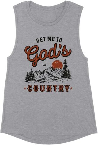 TeesAndTankYou Get Me to God's Country Women's Muscle Tank in Kuwait