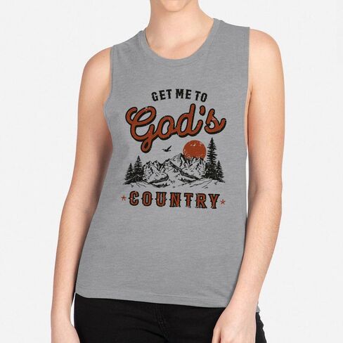 TeesAndTankYou Get Me to God's Country Women's Muscle Tank in Kuwait