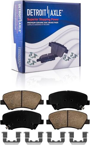 Detroit Axle - مجموعة الفرامل الأمامية لـ Hyundai Elantra Coupe GT Veloster Kia Forte Koup Forte5 Discor Brake Routors Pads Ceramic Brake Pads Plads: 11.02 "Inch Front Rotor in Saudi Arabia
