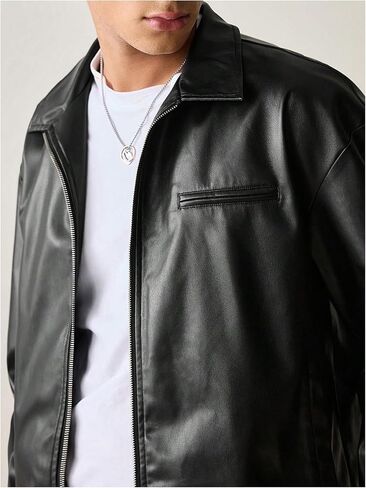 رجال فو فو سترة السترة طوق zip up دراجة نارية بو بوس خفيفة الوزن راكب الدراجة النارية خمر معطف عتيقة in Saudi Arabia