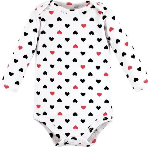 بدلة للجسم من القطن بأكمام طويلة للجنسين من Hudson Baby، 5 قطع من الزهور الناعمة المطلية بالزهور، 18-24 شهرًا in Saudi Arabia