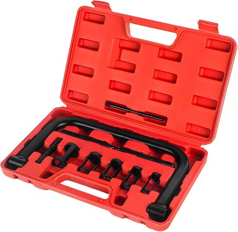 Valve Spring Compressor C Clamp Service Kit, Valve Spring Clamp with Collet Pusher Adapters Extension Rods, Auto Compression C-Clamp Kit for Motorcycle ATV Car Small Engines in Saudi Arabia