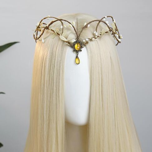 Mostory Woodland Fairy Crown for Women - Forest Elf Headpiece لأزياء النهضة في العصور الوسطى Renfaire Cosplay التقاط الصور in Saudi Arabia
