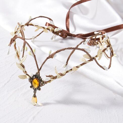 Mostory Woodland Fairy Crown for Women - Forest Elf Headpiece لأزياء النهضة في العصور الوسطى Renfaire Cosplay التقاط الصور in Saudi Arabia