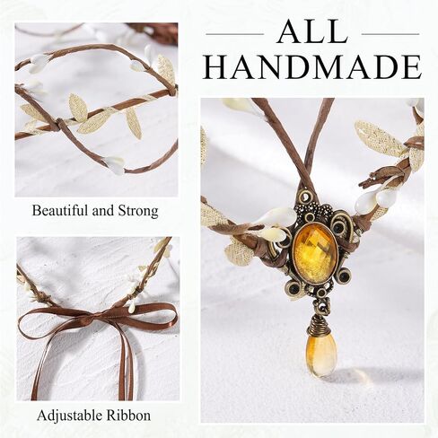 Mostory Woodland Fairy Crown for Women - Forest Elf Headpiece لأزياء النهضة في العصور الوسطى Renfaire Cosplay التقاط الصور in Saudi Arabia