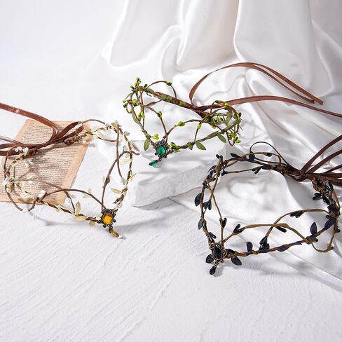 Mostory Woodland Fairy Crown for Women - Forest Elf Headpiece لأزياء النهضة في العصور الوسطى Renfaire Cosplay التقاط الصور in Saudi Arabia