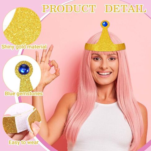 Kavoc Princess Gold with Blue Jewel Crown for Adults Men Women Halloween Fantasy Adventure Cosplay Dress-Up in Saudi Arabia