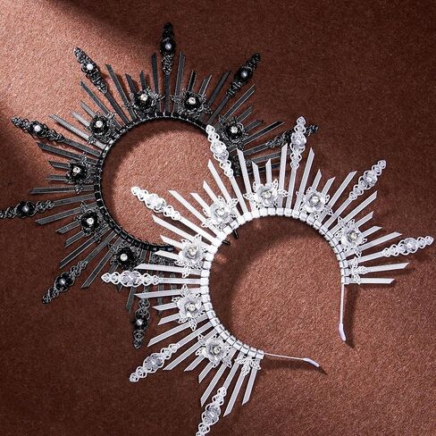 Sunburst Goddess Halo Crown - Sun Flower Headpiece Virgin Mary Goddess Headband for Women Renaissance Costmue in Kuwait