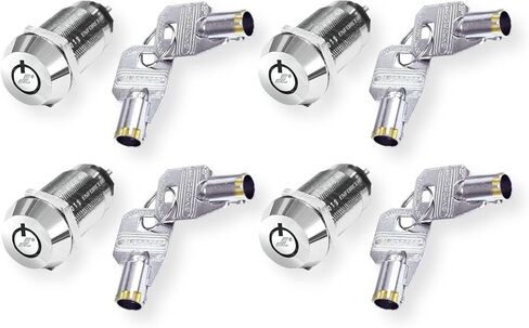 SECO-LARM SS-095-1H1 High Security Tubular Key Lock Switch, Used for Momentary Alarm Arm/Disarm, Momentary ON/shunt Off 2 Terminals, SPST; Maintained Off, Springs Back from ON, Key Removable from Off in Kuwait