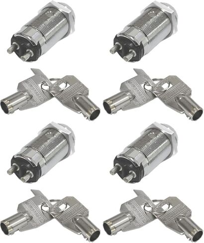 SECO-LARM SS-095-1H1 High Security Tubular Key Lock Switch, Used for Momentary Alarm Arm/Disarm, Momentary ON/shunt Off 2 Terminals, SPST; Maintained Off, Springs Back from ON, Key Removable from Off in Kuwait