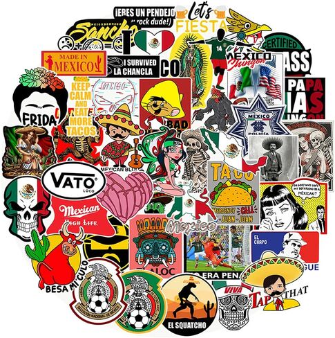 Mexican Hard Hat Stickers [50pcs] Mexico Pride - Funny Vinyl Sticker for Tool Box Hardhat Helmet Hood Bumper Laptop Water Bottle, Patriotic Decals for Adults Essential Construction Workers in Saudi Arabia