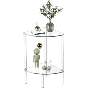 Eglaf Acrylic Triangle End Table - 3 Tier Corner Side Table - Small Corner Table for Living Room, Bedroom, Bathroom - 11.8'' L x 11.8'' W x 26 ''H in Saudi Arabia