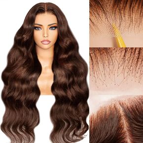 26inch Lace Front Wigs Human Hair 200 Density Glueless Wigs Human Hair Pre Plucked Pre Cut 7x5 Wear and Go Straight Hd Lace Human Hair Wig Natural Black for Women in Saudi Arabia