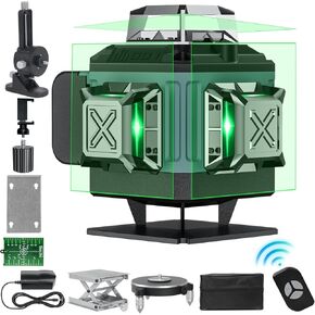 Laser Level 360 Self Leveling,16 Green Cross Line 4D laser Level for Tiling Floor Construction and Picture Hanging, High Accuracy Nivel Level with Self-leveling,2 Batteriy Remote in Saudi Arabia