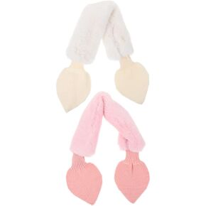 SAFIGLE 2pcs Plush Boys and Girls Scarves for Warm Cross Design for Soft Fur Material for Boy Girl and Toddlers Includes and Scarf in Saudi Arabia