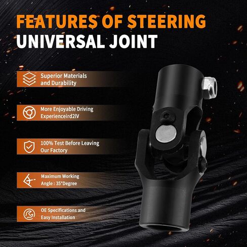 13/16 "-36 spline x 3/4" جولة سوداء توجيه عمود مفصل Universal واحد u المفصل ، الطول الإجمالي: 96 مم (3-3/4 ") in Saudi Arabia