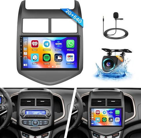 for Chevy Aveo Sonic 2011-2015 Android Car Stereo 9 Inch with Wireless Carplay Android Auto, 2G+64G Touchscreen GPS Navigation Unit with WiFi HiFi BT RDS Backup Camera in Saudi Arabia
