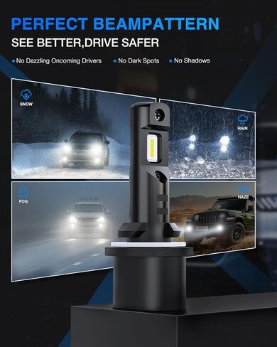 Nilight EF2 880 LED LED FOG Light Lights ، 250 ٪ Brightness ، 6000K Cool White ، 1: 1 Mini Size Halogen Placement ، 885/893/899 LED FOG Light Drl Kit ، Pack of 2 in Saudi Arabia