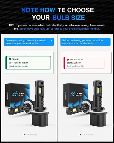 Nilight EF2 880 LED LED FOG Light Lights ، 250 ٪ Brightness ، 6000K Cool White ، 1: 1 Mini Size Halogen Placement ، 885/893/899 LED FOG Light Drl Kit ، Pack of 2 in Saudi Arabia