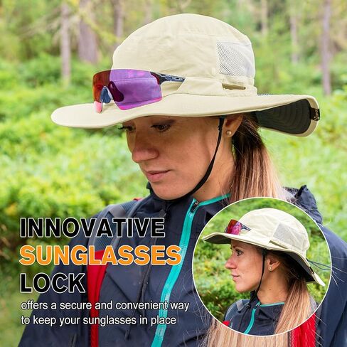 TOP-EX Women’s Wide Brim Sun Hat with Ponytail Hole UV 50 Summer Beach Sunhat for Fishing Hiking Outdoor Cooling Mesh in Kuwait