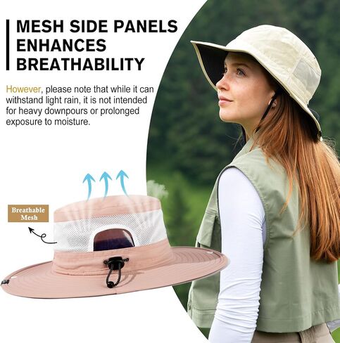 TOP-EX Women’s Wide Brim Sun Hat with Ponytail Hole UV 50 Summer Beach Sunhat for Fishing Hiking Outdoor Cooling Mesh in Kuwait