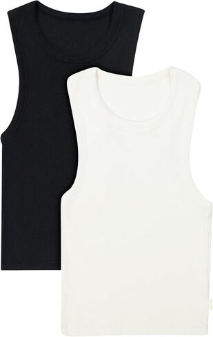 Hanes Women's Original Racerback ، حزمة 2 عبوة ، Comfywear SuperSoft Rib Congled Top Loungwear Pack in Saudi Arabia