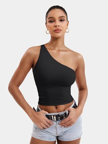 Yeoreo Womens One One -Counter Tops Obless Out Out Tank Top Fanciy double liled congle tee y2k summer summer slim fit in Saudi Arabia