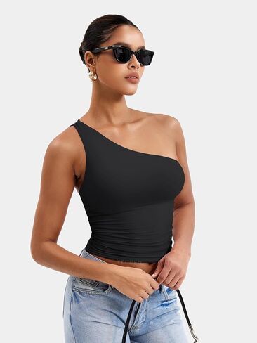 Yeoreo Womens One One -Counter Tops Obless Out Out Tank Top Fanciy double liled congle tee y2k summer summer slim fit in Saudi Arabia