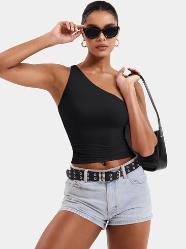 Yeoreo Womens One One -Counter Tops Obless Out Out Tank Top Fanciy double liled congle tee y2k summer summer slim fit in Saudi Arabia