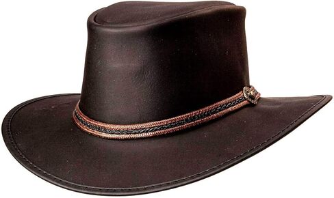 American Hat Makers Midnight Rider Bravo Leather Cowboy Hat for Men & Women Weatherproof Boho Hat in Kuwait