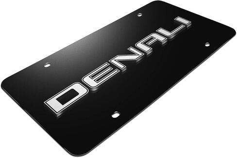 صورة ipick لـ - GMC Denali 3D Name Logo لوحة ترخيص من الفولاذ المقاوم للصدأ الأسود in Saudi Arabia