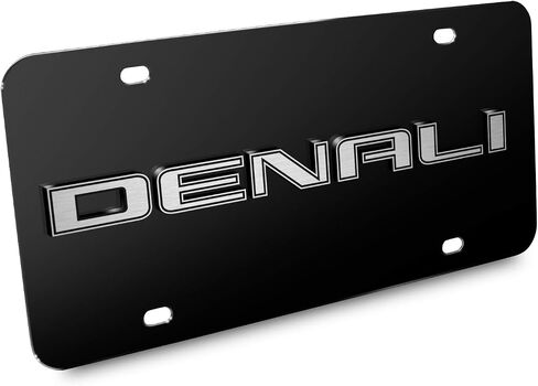 صورة ipick لـ - GMC Denali 3D Name Logo لوحة ترخيص من الفولاذ المقاوم للصدأ الأسود in Saudi Arabia