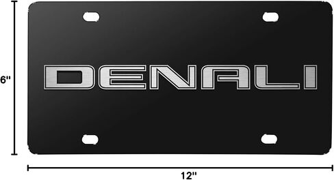 صورة ipick لـ - GMC Denali 3D Name Logo لوحة ترخيص من الفولاذ المقاوم للصدأ الأسود in Saudi Arabia