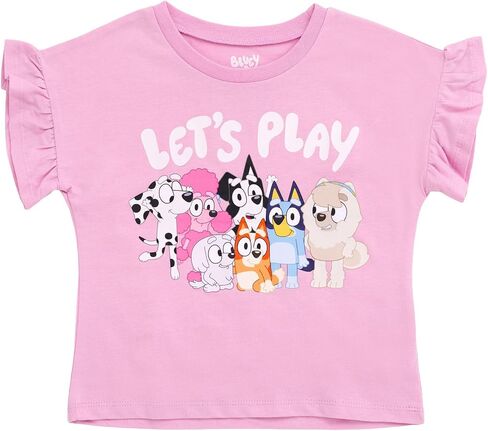 Bluey Girls T-Shirt and Ribbed Flare Leggings Outfit Set Toddler to Big Kid Sizes (2T - 10-12) in Saudi Arabia