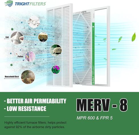 20x25x1 Air Filter 4 Pack, MERV 8 Pleated Dust Defense Air Filters Replacement Air Conditioner HVAC AC Furnace Filter, Durable and Lightweight in Saudi Arabia