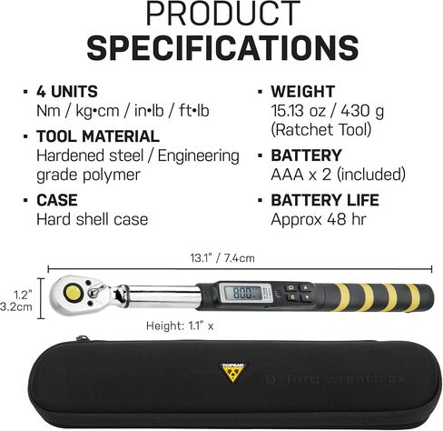 TOPEAK D-Torq Digital Bike Torque Wrench, Silver, Grey in Kuwait