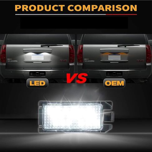 LED License Plate Light For 2015-2023 Dodge Charger Challenger Chrysler 300 Pacifica Jeep Compass, White Tag Lamp Assembly Replacement, 68211290AB in Kuwait