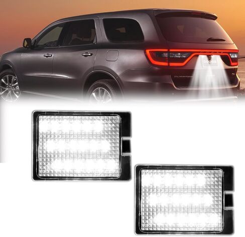 LED License Plate Light For 2015-2023 Dodge Charger Challenger Chrysler 300 Pacifica Jeep Compass, White Tag Lamp Assembly Replacement, 68211290AB in Kuwait